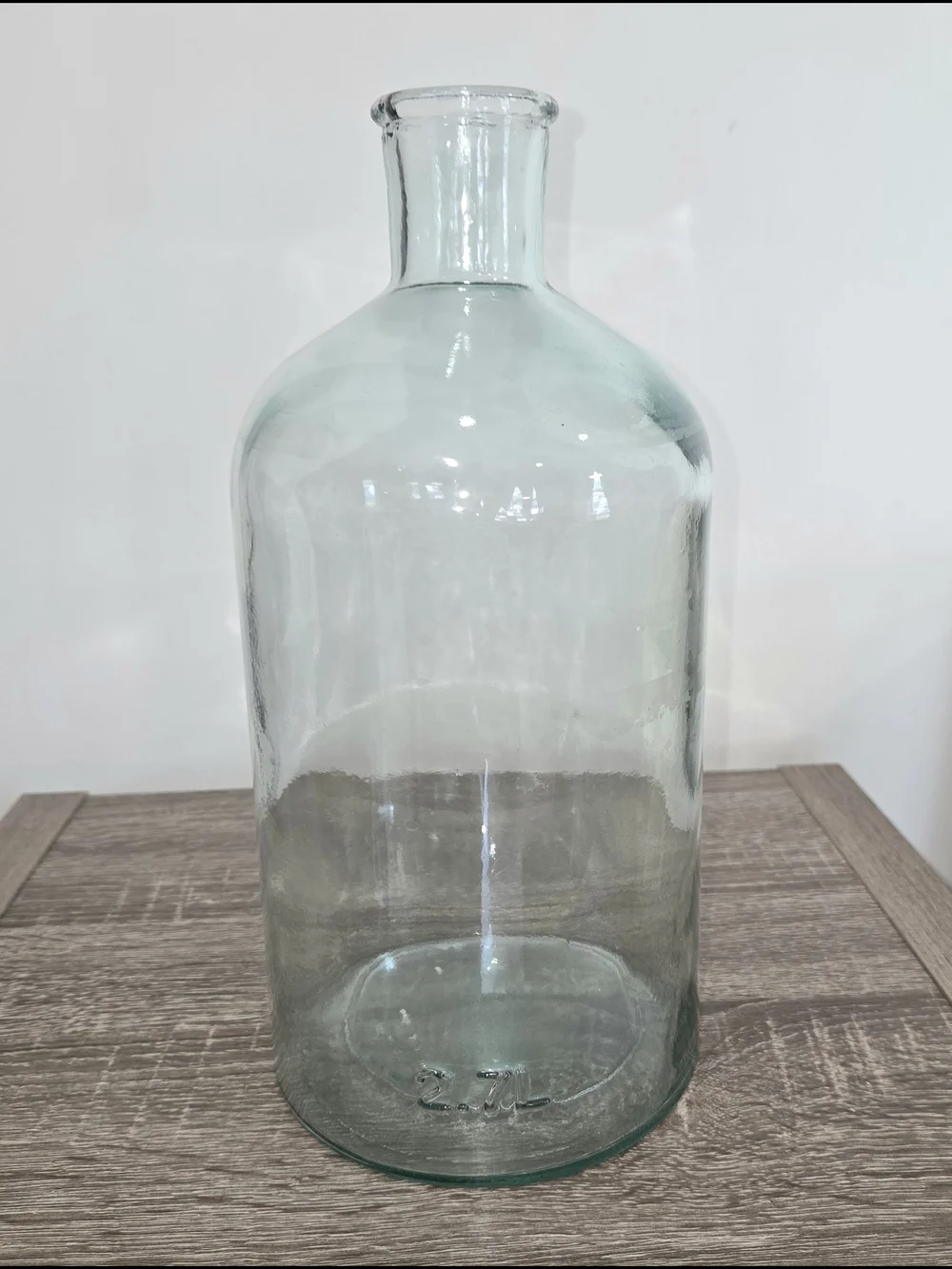 Hand Blown Aqua Green Tint Glass Jug Handle Bottle 11.5